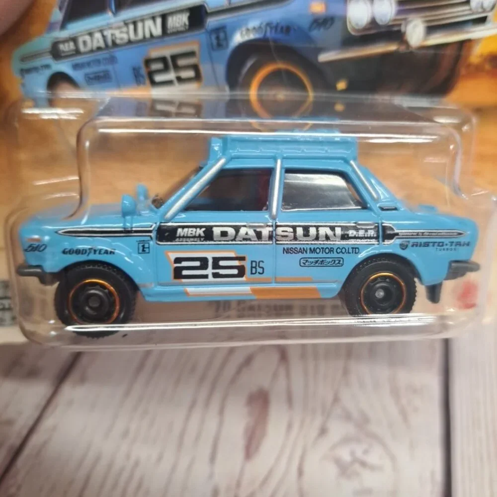 Lot Of 2, 2025 MATCHBOX Blue '70 DATSUN 510 RALLY‎ Diecast Short Card